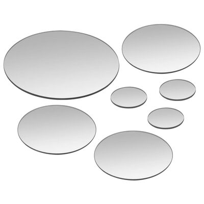 vidaXL Sada nástěnných zrcadel 7 kusů kulaté sklo