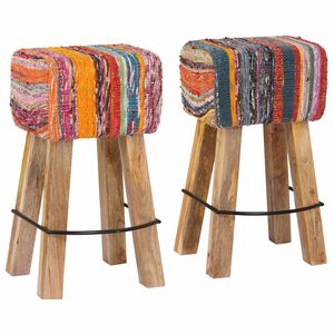 vidaXL Barov&aacute; stolička 2 ks V&iacute;cebarevn&yacute; 44 x 33 x 74 cm Prav&aacute; kůže
