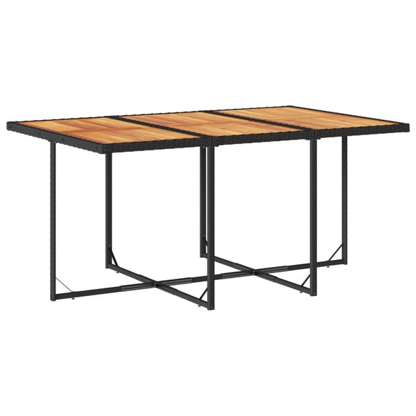 vidaXL 11d&iacute;ln&yacute; zahradn&iacute; j&iacute;deln&iacute; set s podu&scaron;kami čern&yacute; polyratan