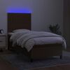 vidaXL Box spring postel s matrac&iacute; a LED tmavě hněd&aacute; 80x200 cm textil