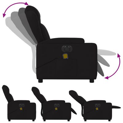 vidaXL Elektrické masážní polohovací křeslo černé textil