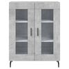 vidaXL Skř&iacute;ň highboard betonově &scaron;ed&aacute; 69,5x34x180 cm kompozitn&iacute; dřevo