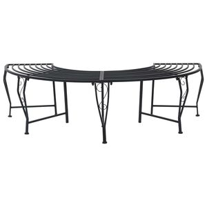 vidaXL Stromov&aacute; lavička 4-Počet m&iacute;st 160 x 80 x 44 cm Ocel Čern&aacute;