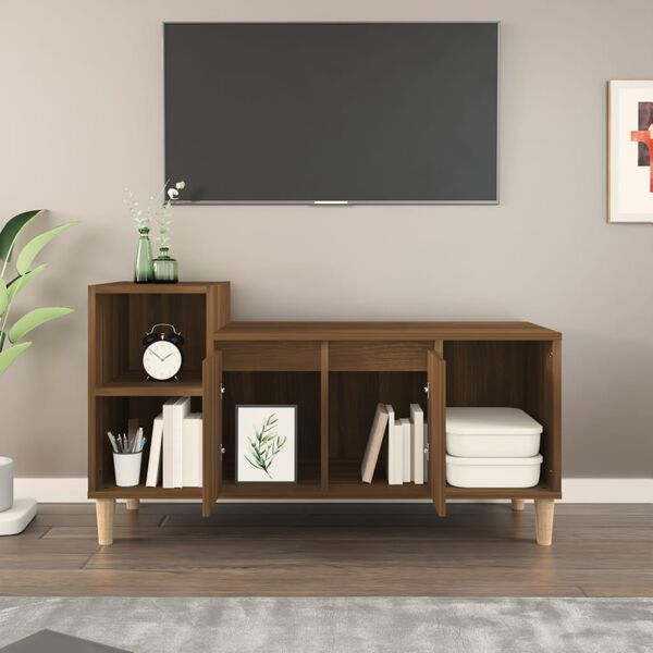 vidaXL TV skříňka hnědý dub 100x35x55 cm kompozitní dřevo