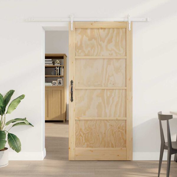 vidaXL Posuvn&eacute; dveře ORKDAL Hněd&aacute; 93 x 202 cm Masivn&iacute; borov&eacute; dřevo