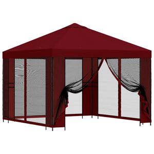 vidaXL Zahradn&iacute; alt&aacute;n se stěnami 3 x 3 m V&iacute;nov&aacute; Polyester a ocel