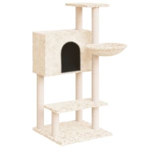 vidaXL &Scaron;krabadlo pro kočky se sisalov&yacute;mi sloupky kr&eacute;mov&eacute; 108,5 cm