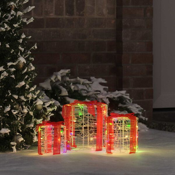 vidaXL Dekorace D&aacute;rkov&eacute; Krabičky 3 pcs pestr&aacute; 20 x 20 x 21 cm Akryl