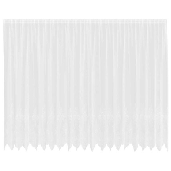 vidaXL Čipkov&yacute; Z&aacute;věs se z&aacute;clonami B&iacute;l&aacute; 245 x 500 cm Polyester