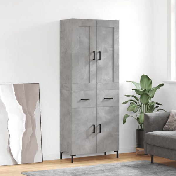 vidaXL Skříň highboard betonově šedá 69,5x34x180 cm kompozitní dřevo