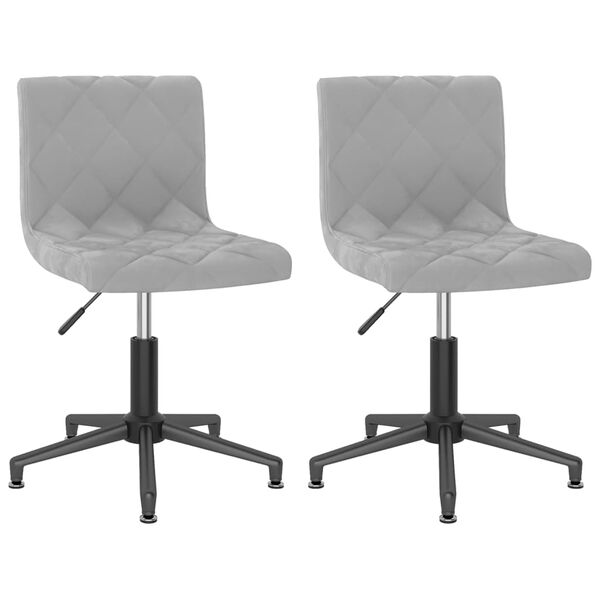 vidaXL Otočn&eacute; j&iacute;deln&iacute; židle 2 ks světle &scaron;ed&eacute; samet