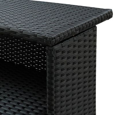vidaXL Zahradní barový stůl černý 120 x 55 x 110 cm polyratan