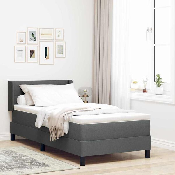 vidaXL Postel boxspring s matrací s matrací Tmavě šedá 100 x 200 cm