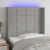 vidaXL Čelo postele s LED světle &scaron;ed&eacute; 103x16x118/128 cm textil