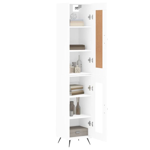 vidaXL Skř&iacute;ň highboard b&iacute;l&aacute; 34,5 x 34 x 180 cm kompozitn&iacute; dřevo