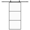 vidaXL Posuvn&eacute; dveře se sadou kov&aacute;n&iacute; čern&eacute; 90x205 cm ESG Glass
