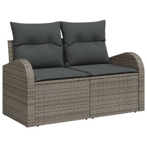vidaXL Sada zahradn&iacute;ch pohovek s &uacute;loži&scaron;těm 6 pcs &Scaron;ed&aacute; polyratan