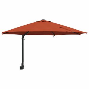 vidaXL Zahradn&iacute; slunečn&iacute;k 248 x 248 x 148 cm Polyester a ocel Cihlov&aacute;