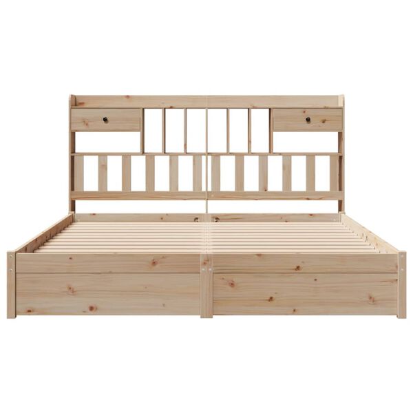 vidaXL Postel s knihovnou bez matrace 180 x 200 cm masivní borovice