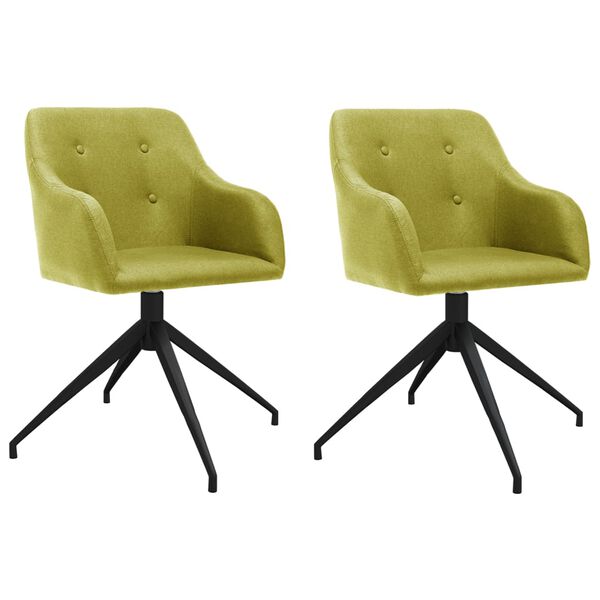 vidaXL Otočn&eacute; j&iacute;deln&iacute; židle 2 ks zelen&eacute; textil