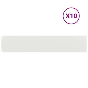vidaXL Okraj tr&aacute;vn&iacute;ku 10 ks 20 x 103 cm Studeně v&aacute;lcovan&aacute; ocel B&iacute;l&aacute;
