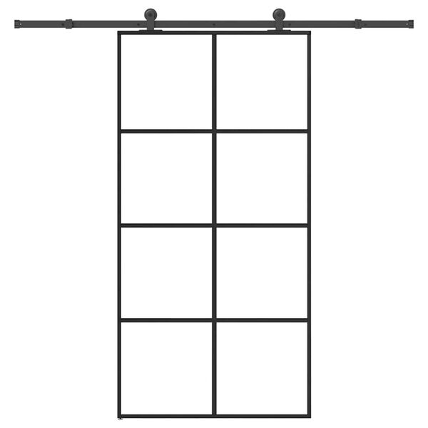 vidaXL Posuvné dveře s kováním 102,5 x 205 cm ESG sklo a hliník