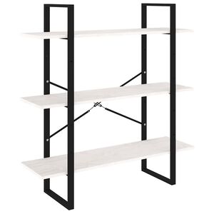 vidaXL Knihovna se 3 policemi b&iacute;l&aacute; 100 x 30 x 105 cm masivn&iacute; borovice