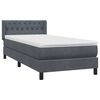 vidaXL Box spring postel s matrac&iacute; tmavě &scaron;ed&aacute; 90x220 cm samet