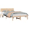 vidaXL R&aacute;m postele s čelo Př&iacute;rodn&iacute; 135 x 190 cm Masivn&iacute; borov&eacute; dřevo