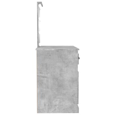 vidaXL Toaletní stolek s LED betonově šedý 90 x 50 x 132,5 cm