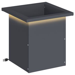 vidaXL Zahradn&iacute; truhl&iacute;k s LED osvětlen&iacute;m Antracitov&aacute; 30 x 30 x 30 cm