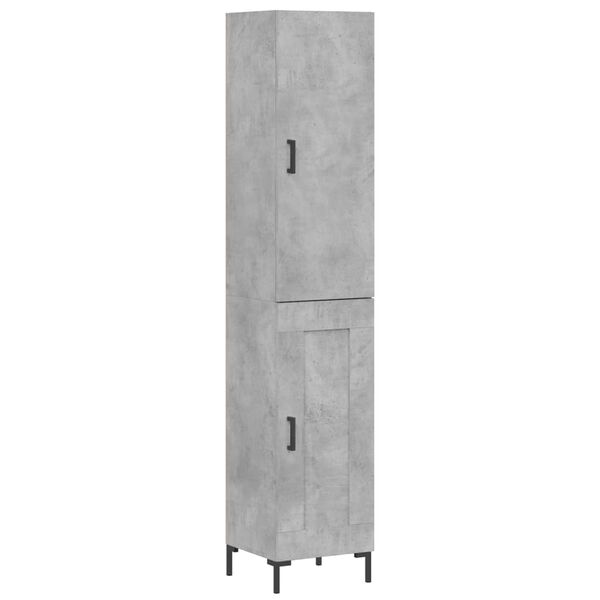 vidaXL Skř&iacute;ň highboard betonově &scaron;ed&aacute; 34,5x34x180 cm kompozitn&iacute; dřevo