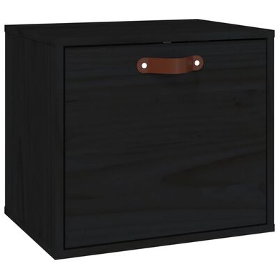 vidaXL Nástěnná skříňka černá 40x30x35 cm masivní borové dřevo