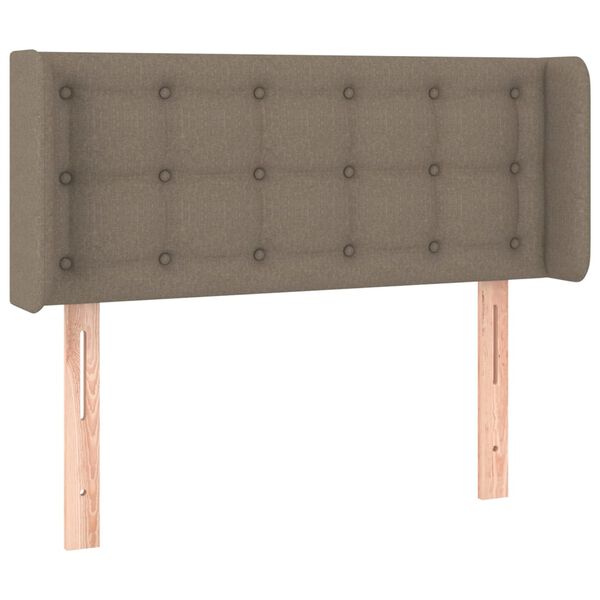 vidaXL Čelo postele s LED taupe 83 x 16 x 78/88 cm textil