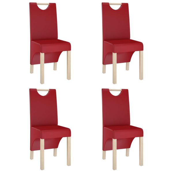 vidaXL J&iacute;deln&iacute; židle 4 ks v&iacute;nov&eacute; uměl&aacute; kůže