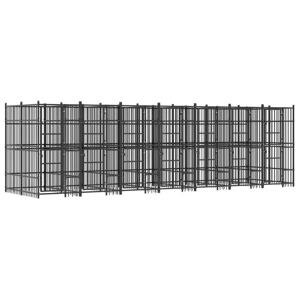 vidaXL Venkovn&iacute; ps&iacute; kotec ocel 12,9 m&sup2;