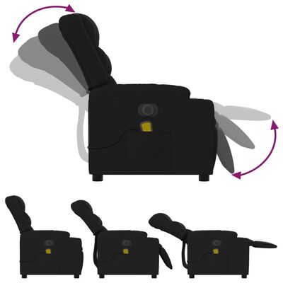vidaXL Elektrické masážní polohovací křeslo černé textil