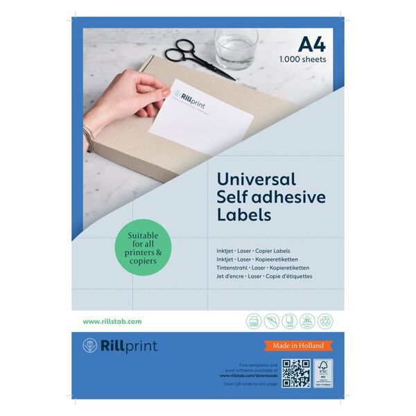 rillprint Samolepic&iacute; etikety 105 x 99 mm 1 000 archů b&iacute;l&eacute;