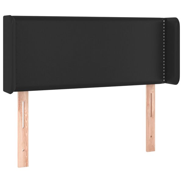 vidaXL Čelo postele typu u&scaron;&aacute;k čern&eacute; 83 x 16 x 78/88 cm uměl&aacute; kůže