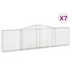 vidaXL Klenut&eacute; gabionov&eacute; ko&scaron;e 7 ks 400x30x100/120cm pozinkovan&eacute; železo