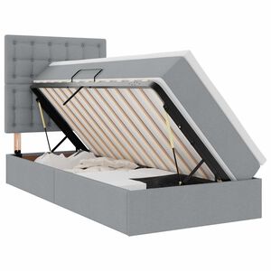 vidaXL Postel s &uacute;ložn&yacute;m prostorem a matrac&iacute; Světle &scaron;ed&aacute; 100 x 200 cm