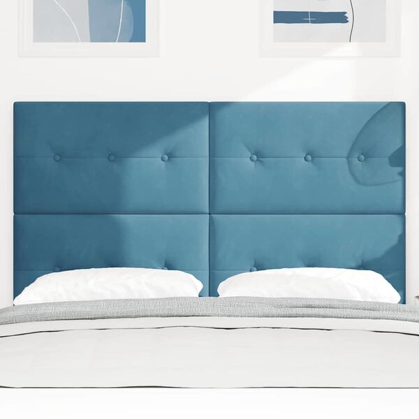 vidaXL LED hlavov&aacute; deska s LED p&aacute;sov&yacute;mi světly Modr&aacute; 160 cm Polyester