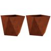 vidaXL Truhl&iacute;k 2 pcs Rezav&aacute; 40 x 40 x 40 cm Povětrnostně odoln&aacute; ocel