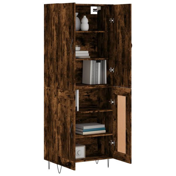 vidaXL Skř&iacute;ň highboard kouřov&yacute; dub 69,5 x 34 x 180 cm kompozitn&iacute; dřevo