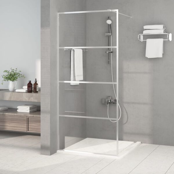 vidaXL Sprchov&aacute; z&aacute;stěna walk-in stř&iacute;brn&aacute; 90 x 195 cm čir&eacute; ESG sklo