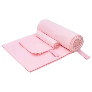 vidaXL Sada sportovn&iacute;ch ručn&iacute;ků 2 ks Růžov&aacute; 50 x 30 cm, 200 x 100 cm