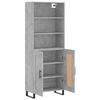 vidaXL Skř&iacute;ň highboard betonově &scaron;ed&aacute; 69,5x34x180 cm kompozitn&iacute; dřevo