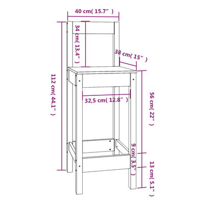 vidaXL Barové židle 4 ks šedé masivní borové dřevo