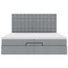 vidaXL Osmanský rám postele s matrací světle šedý 200x200cm textil