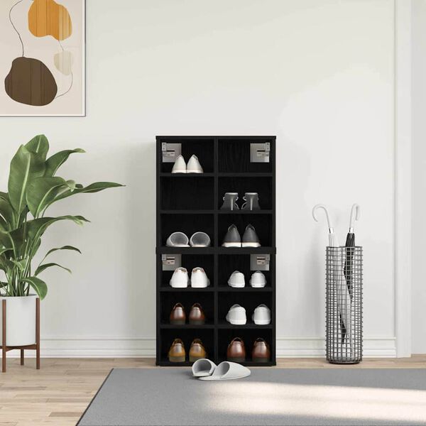 vidaXL Skř&iacute;ň na obuv s polic&iacute; 2 pcs Čern&yacute; dub 52 x 30 x 50,5 cm